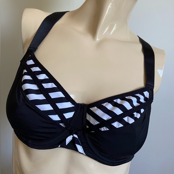 Marlies Dekkers 34E *FREE* black and white bra *fair condition - Picture 2 of 12
